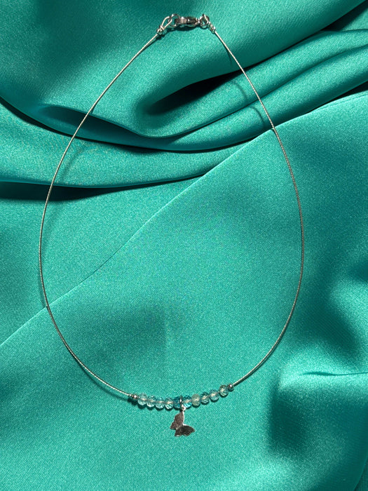 Colier Otel si Blue Topaz