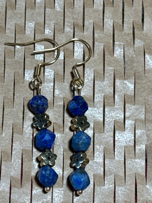 Cercei din Otel Inoxidabil cu Lapis Lazuli si Hematit - Mayris Gems