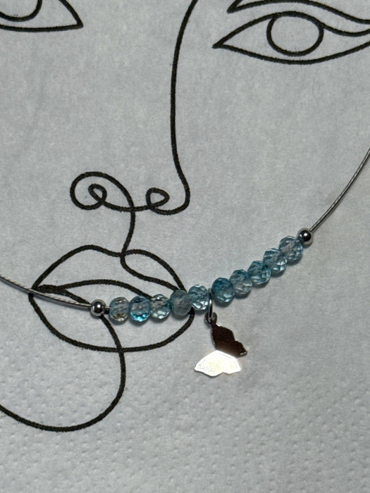 Colier Otel si Blue Topaz - Mayris Gems