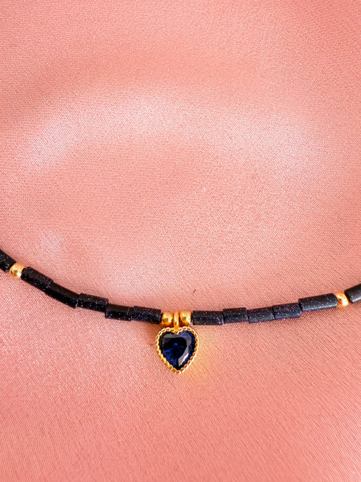 Blue GoldStone Colier si Pandativ Argint
