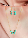 Colier Argint suflat cu Aur si Turquoise