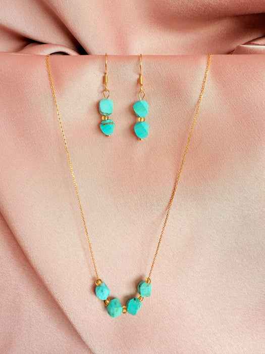 Colier Argint suflat cu Aur si Turquoise