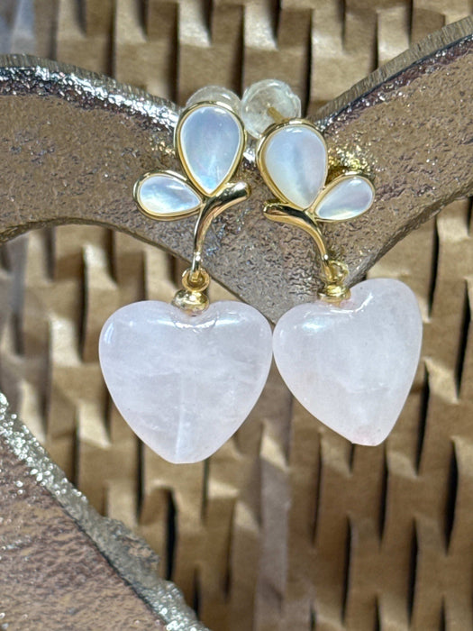 Cercei cu Cuart Roz din Cupru - Mayris Gems