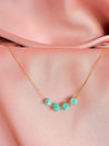 Colier Argint suflat cu Aur si Turquoise