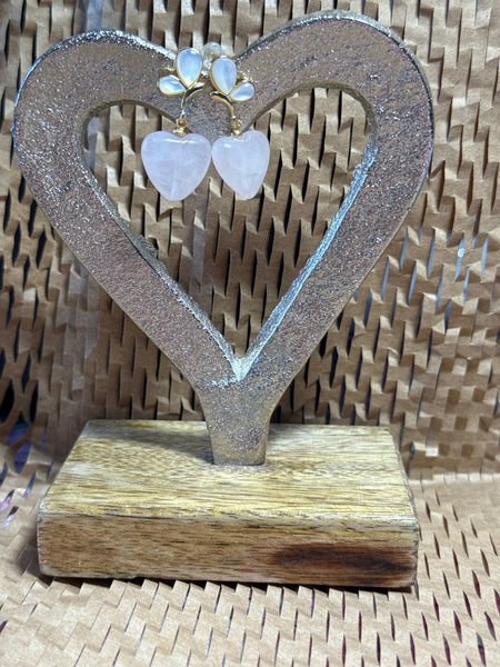 Cercei cu Cuart Roz din Cupru - Mayris Gems