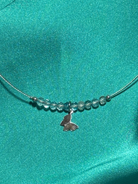 Colier Otel si Blue Topaz