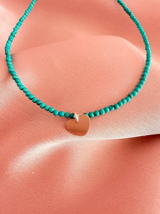 Colier din Turquoise cu Pandativ Inima