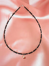 Colier Onix Negru si Fluture Argint